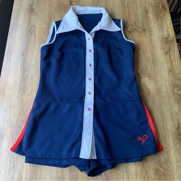 Vintage Tennis Romper XS 80s Costume - Picture 1 of 10
